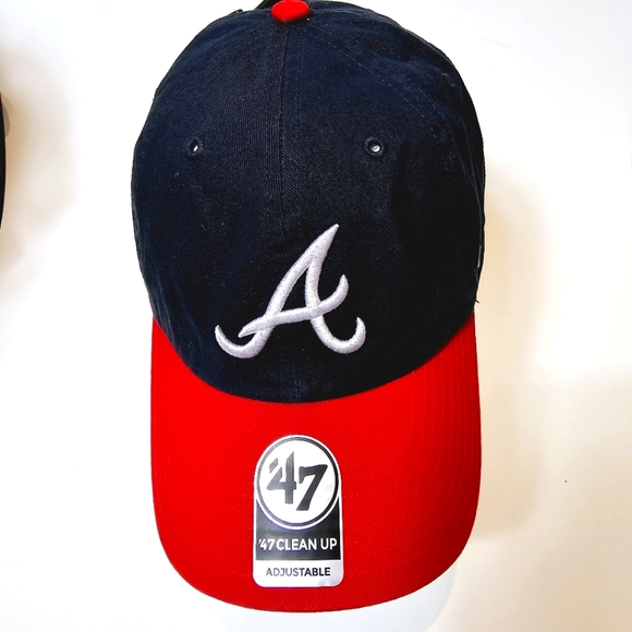 47brand MLB Atlanta Braves Red Navy Baseball Cap 071921-271 New - Picture 1 of 14